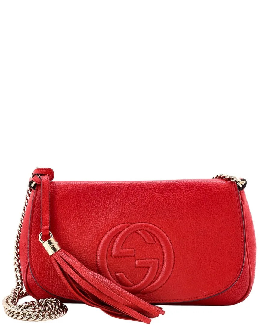 Red Leather Soho Chain Crossbody Medium (authentic Pre-Loved) by Gucci