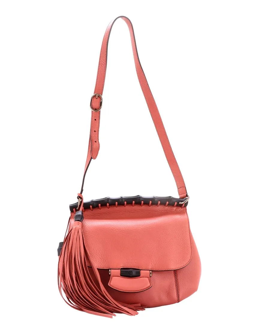 Beige Leather Nouveau Fringe Crossbody Medium (authentic Pre-Loved) by Gucci