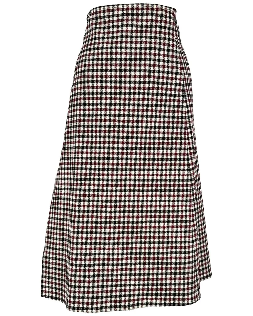 Plaid Tweed Midi Wrap Skirt (authentic Pre-Loved) by Celine