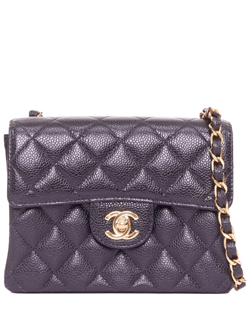 Black Caviar Quilted Leather Classic Mini Bag (authentic Pre-Loved) by CHANEL