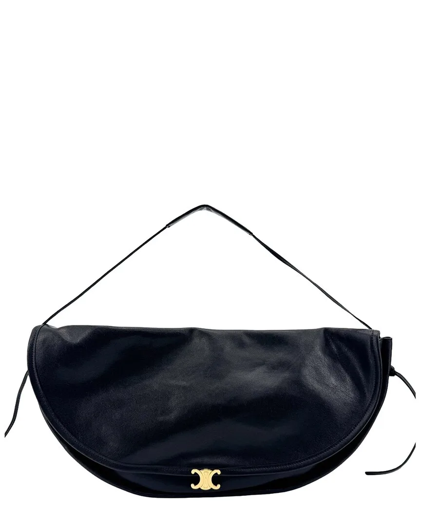 Black Calfskin Triomphe Soft Crossbody (authentic Pre-Loved) by Celine