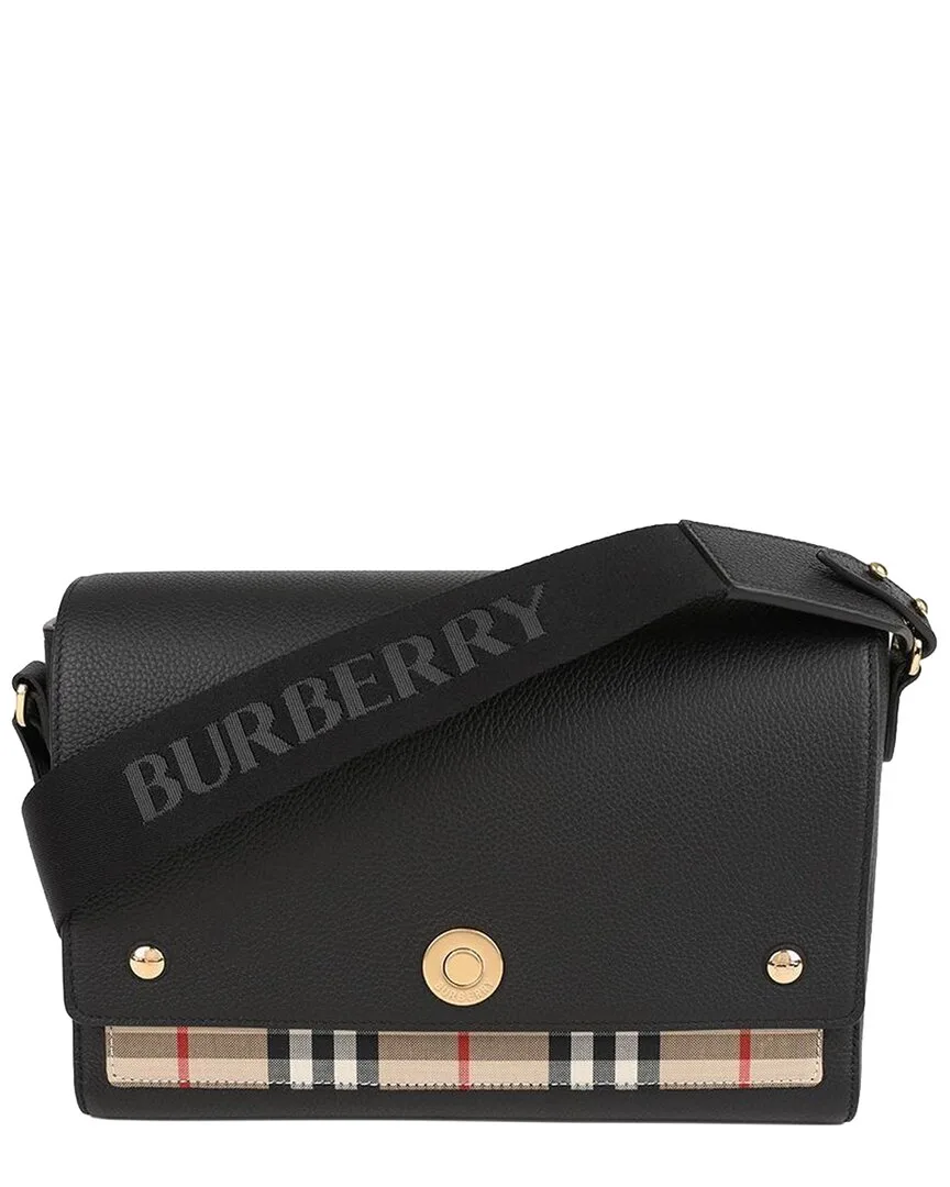 Black Calfskin Check Crossbody (authentic Pre-Loved) by Burberry