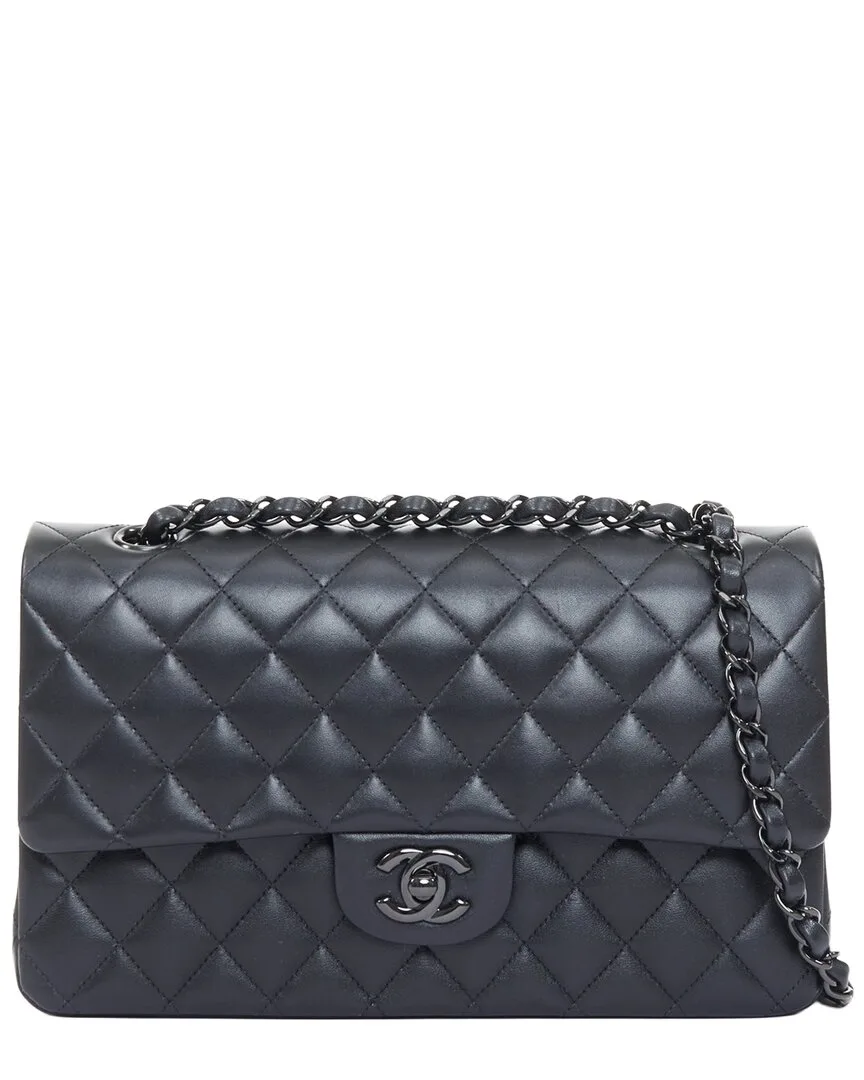Black Quilted Leather Classic Double Flap Shoulder Bag (authentic Pre-Loved) by CHANEL