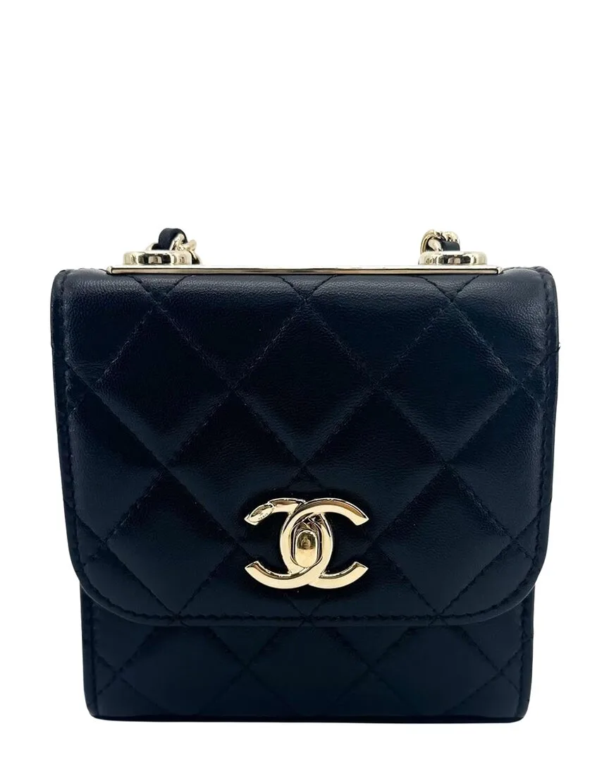 Black Lambskin Trendy Cc Mini Chain Shoulder Bag (authentic Pre-Loved) by CHANEL