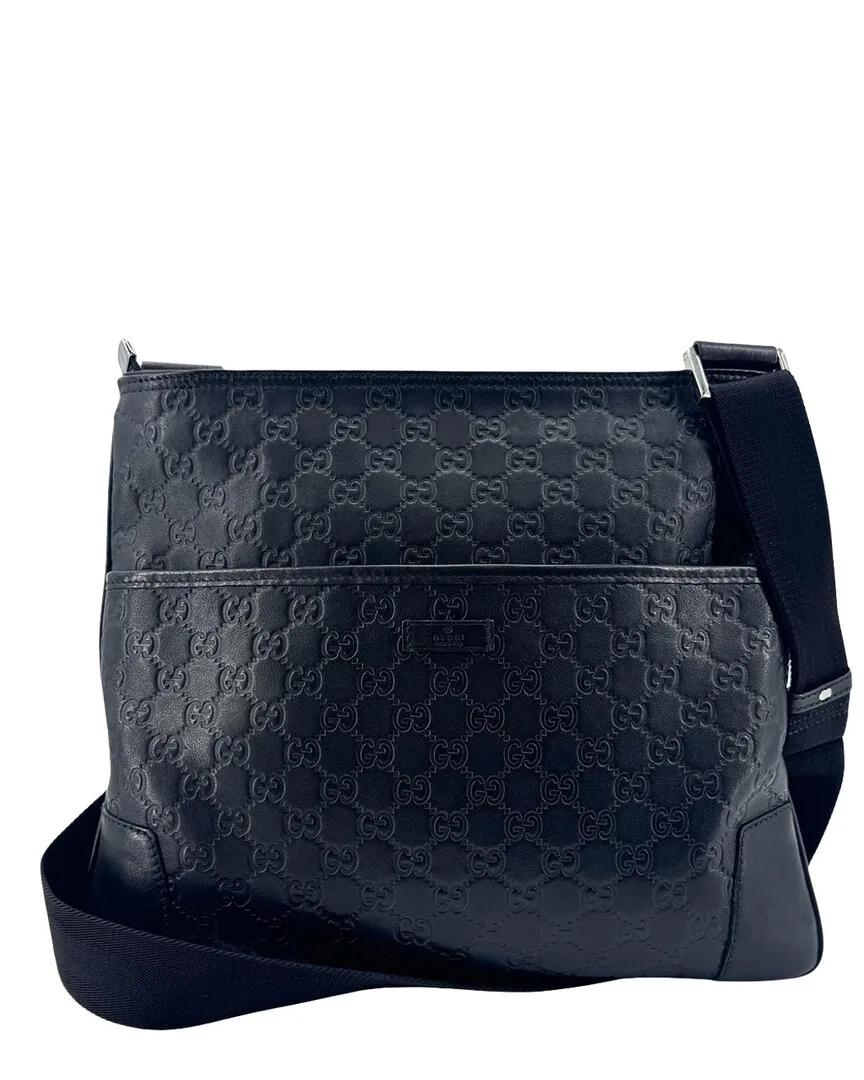 Black Leather Sima Crossbody (authentic Pre-Loved) by Gucci