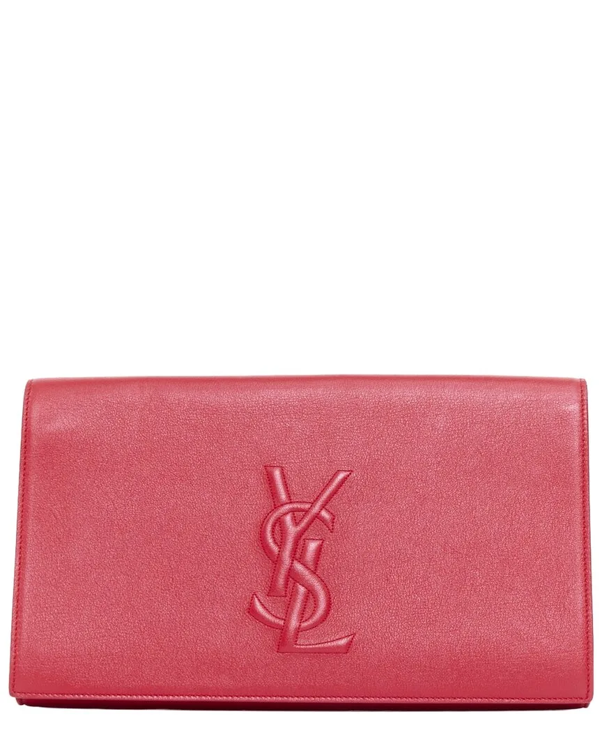 Red Leather 2011 Belle De Jour Clutch (authentic Pre-Loved) by Saint Laurent