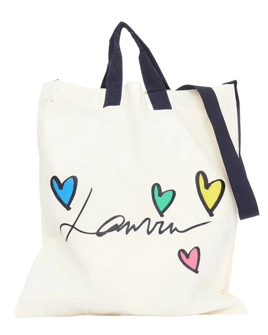 Cream Cotton Hearts Printed Crossbody (authentic Pre-Loved) by Lanvin