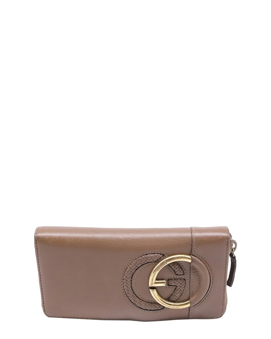 Ochre Leather Interlocking G Zip Around Long Wallet (authentic Pre-Loved) by Gucci