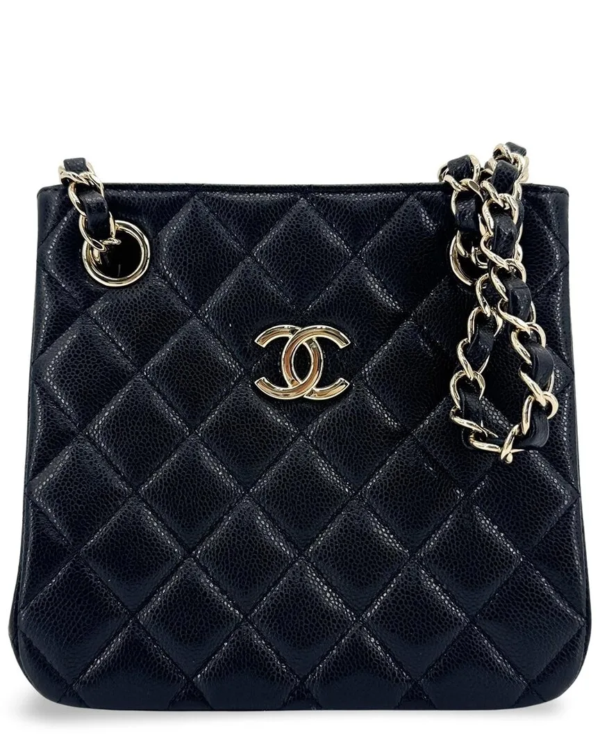 Black Grained Calfskin Mini Bucket Bag (authentic Pre-Loved) by CHANEL