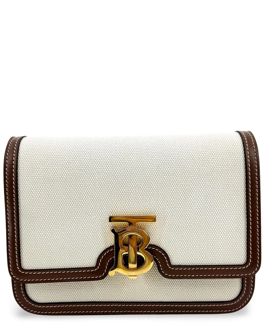Brown Canvas Tb Mini Two-Tone Shoulder Bag (authentic Pre-Loved) by Burberry