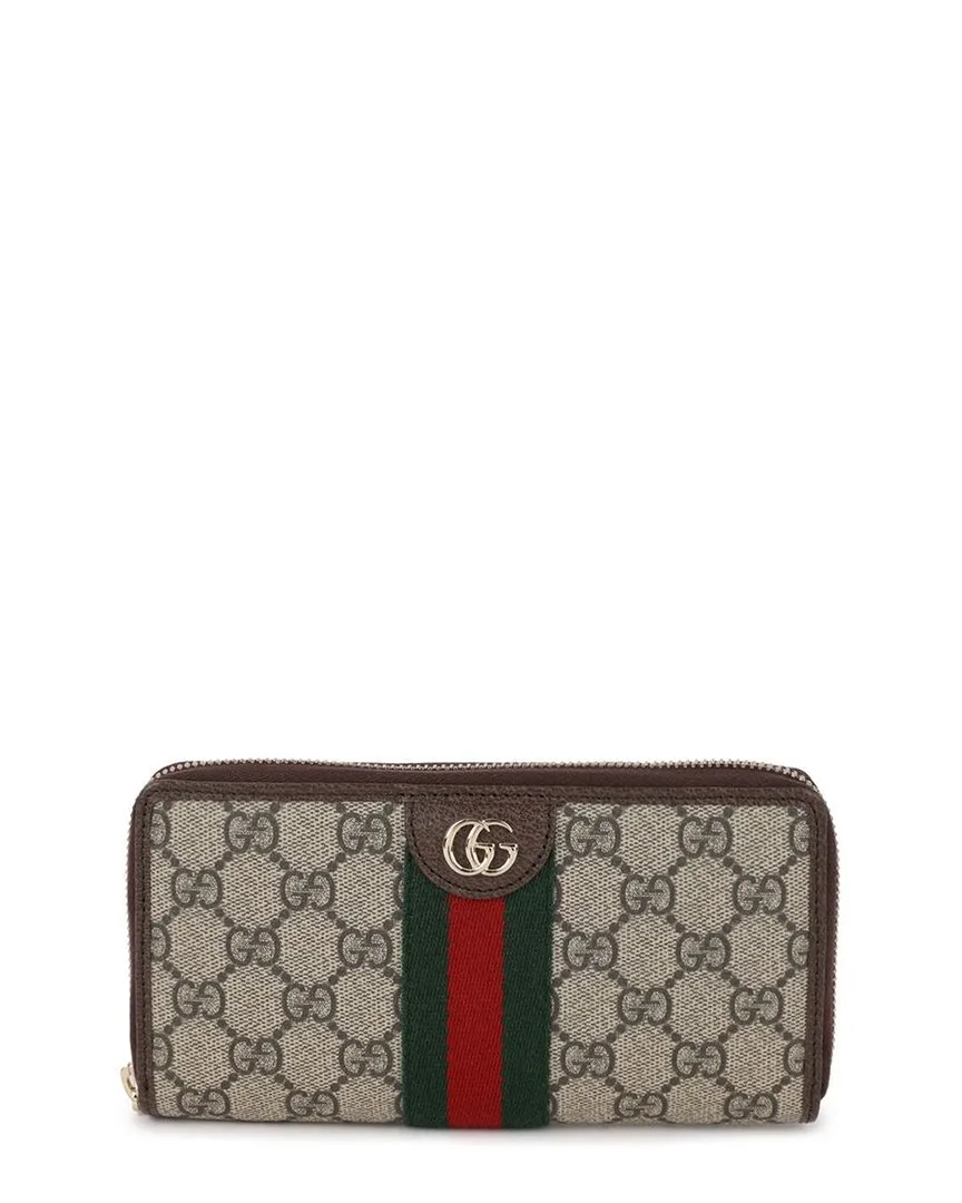 Brown Canvas Ophidia Zip Long Wallet (authentic Pre-Loved) by Gucci