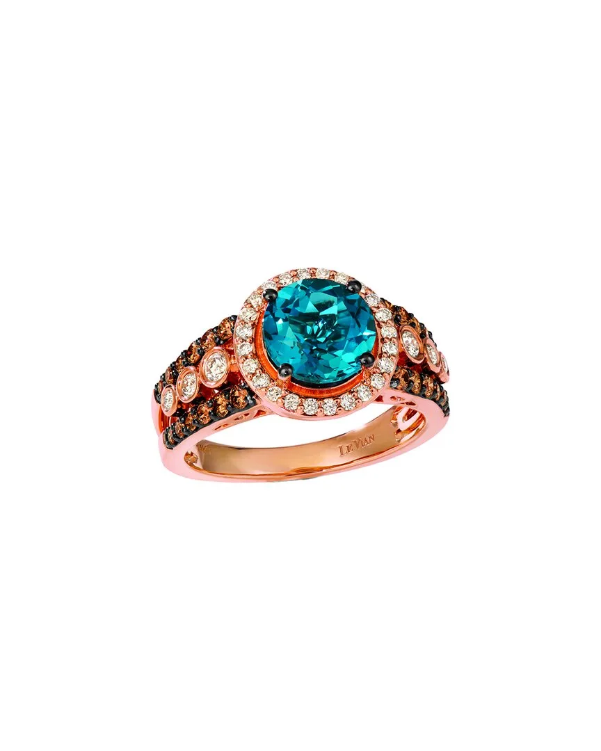 14K Rose Gold 2.68 ct. tw. Diamond & Topaz Royal Blues Ring