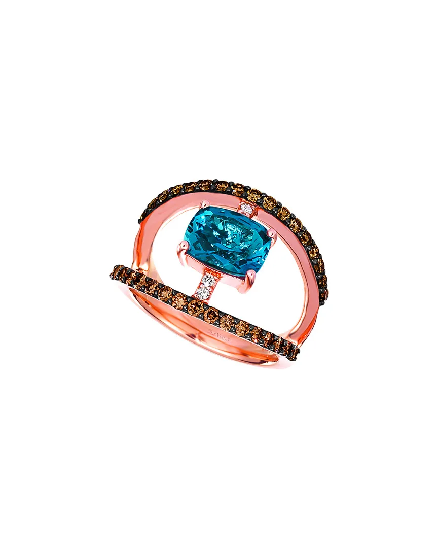 14K Rose Gold 2.70 ct. tw. Diamond & Blue Topaz Ring by Le Vian