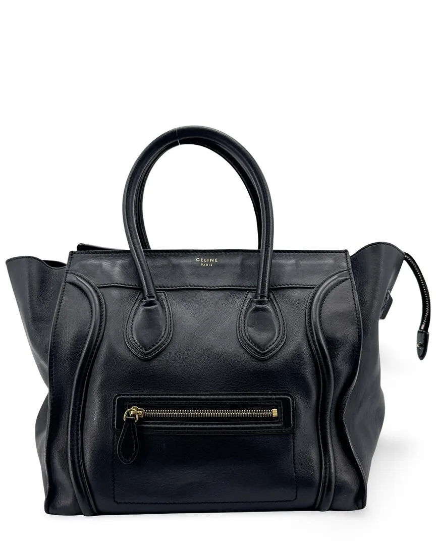 Black Calfskin Luggage Tote (authentic Pre-Loved) by Celine