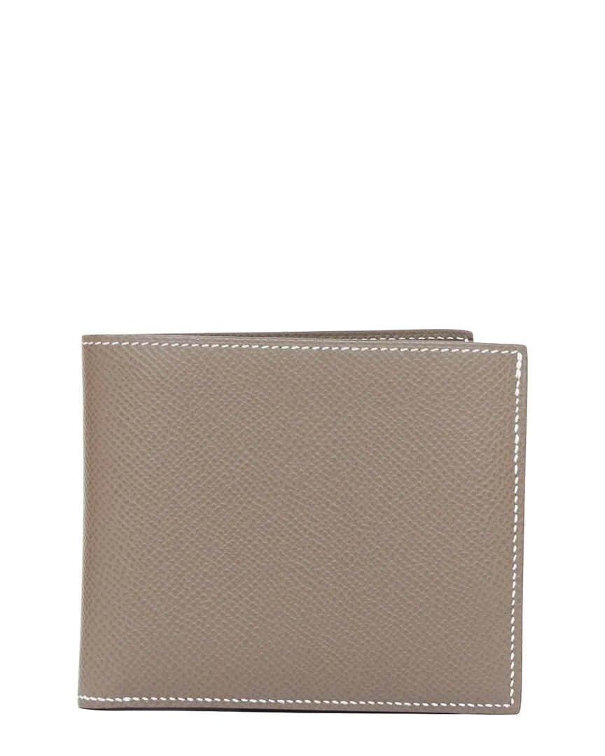 Beige Leather Mc2 Bifold Wallet (authentic Pre-Loved) by Herms