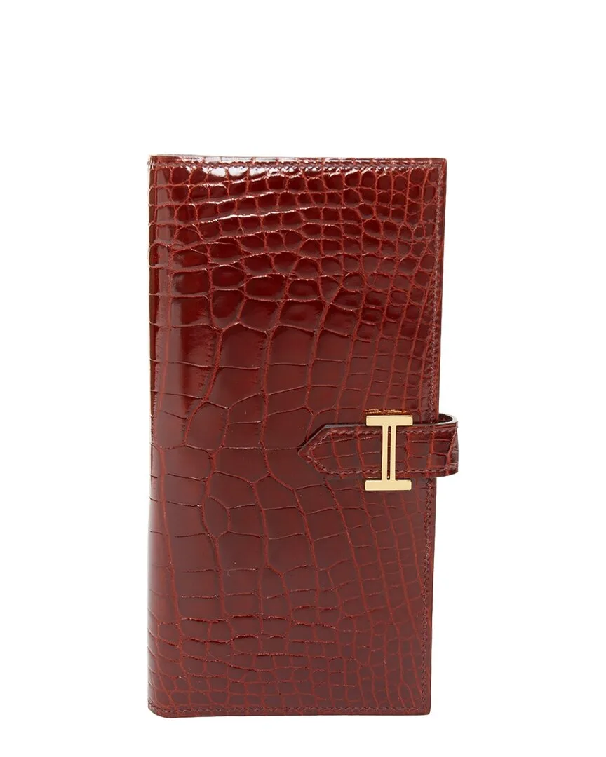 Burgundy Leather Long Wallet (authentic Pre-Loved) by Herms