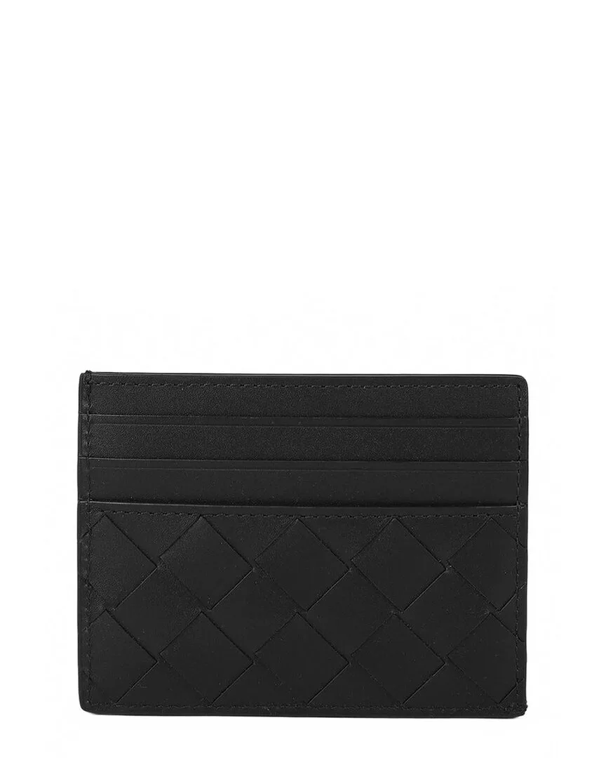 Black Intrecciato Calfskin Cardholder (authentic Pre-Loved)