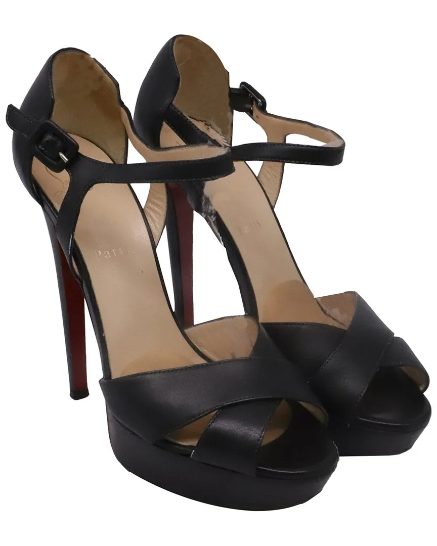 Leather Ankle Strap Platform Sandal (authentic Pre-Loved) by Christian Louboutin