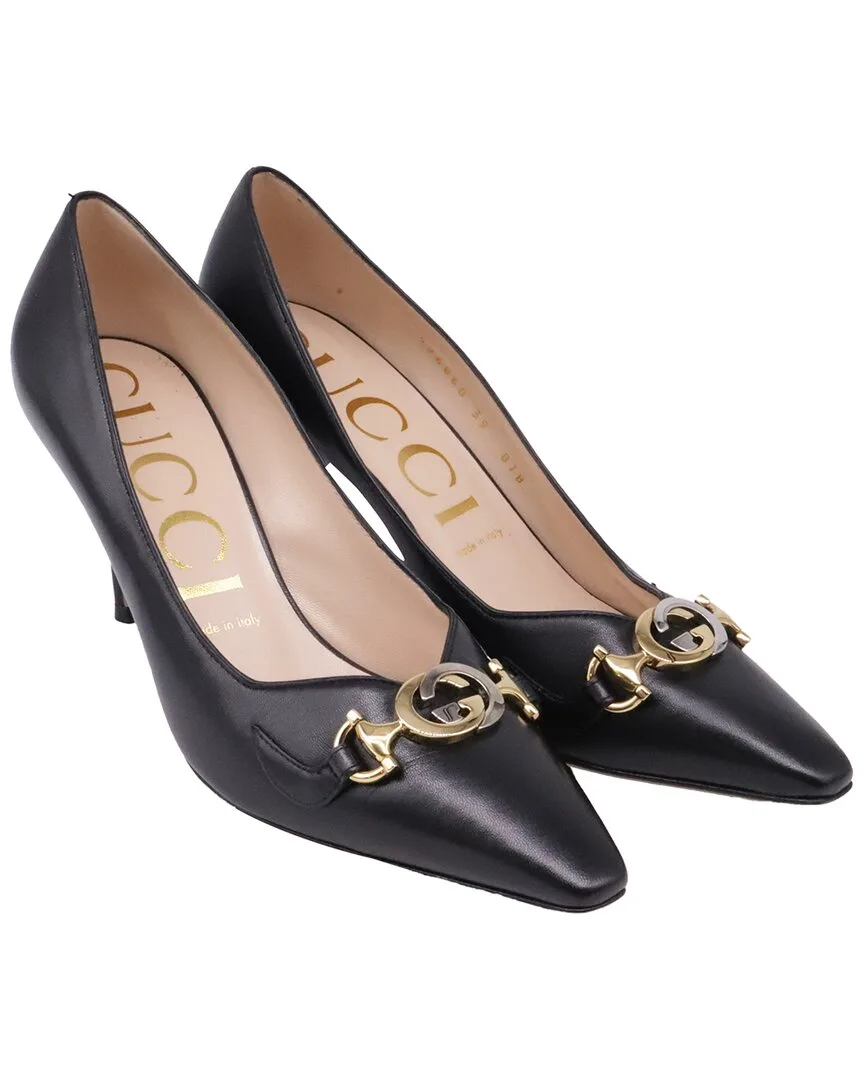 Leather Zumi Pointed-Toe Pump (authentic Pre-Loved) by Gucci