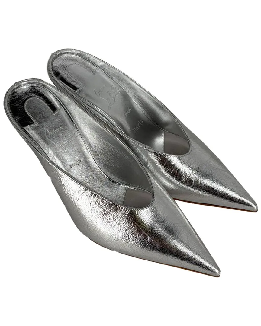 Leather Miss Z 80 Metallic Mule (authentic Pre-Loved) by Christian Louboutin