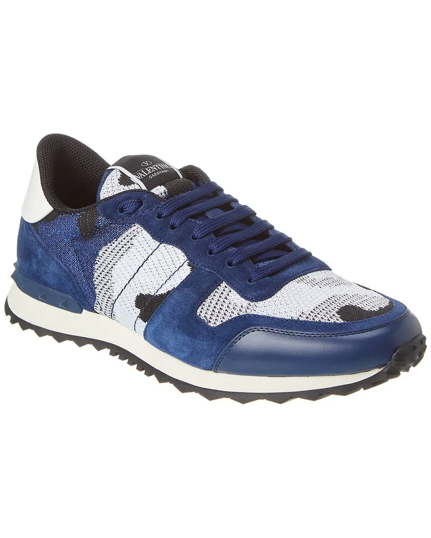 Knit & Suede Sneaker by Valentino
