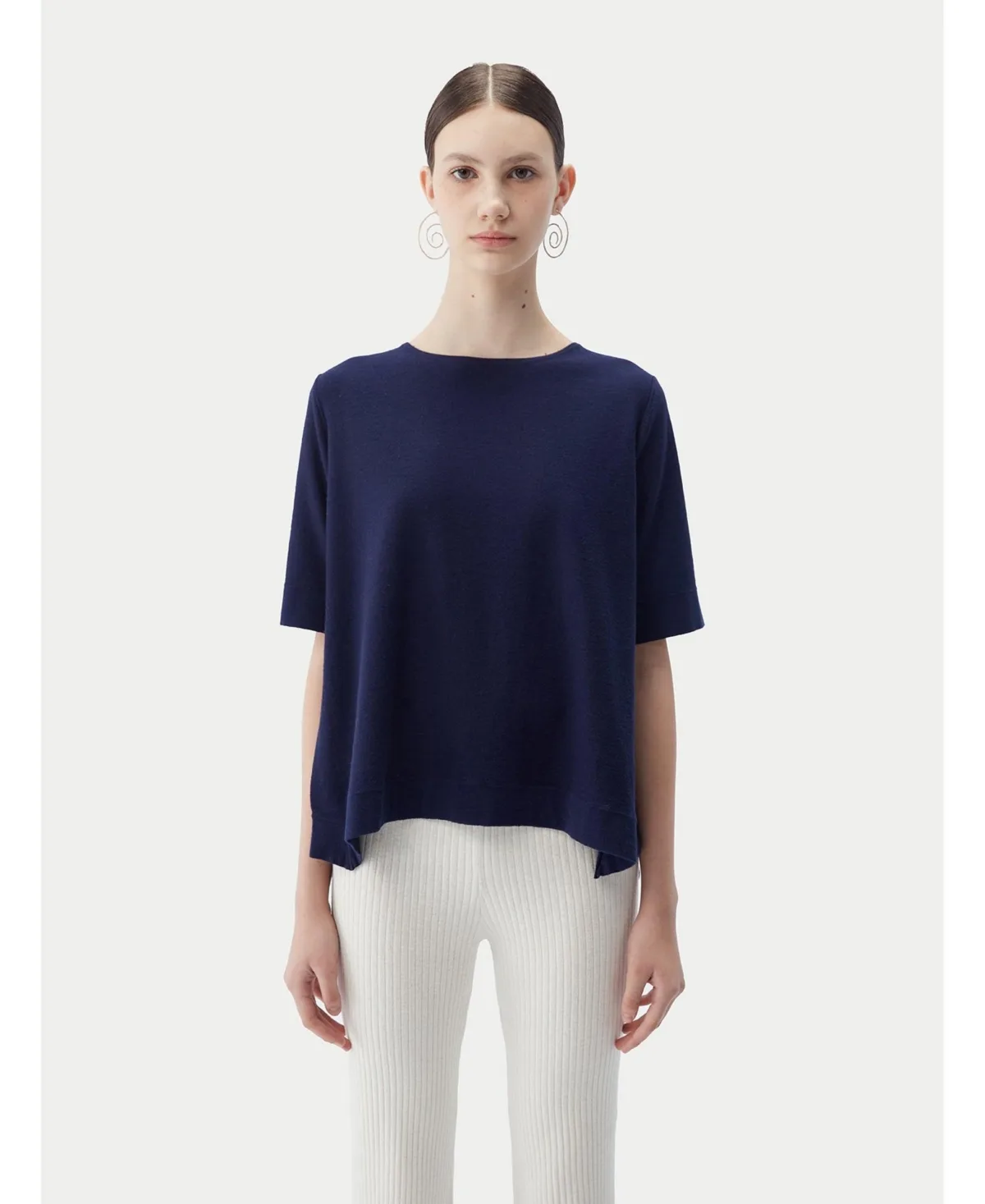 Box-Cut Cotton Silk Cashmere Blend T-Shirt by Gobi Cashmere