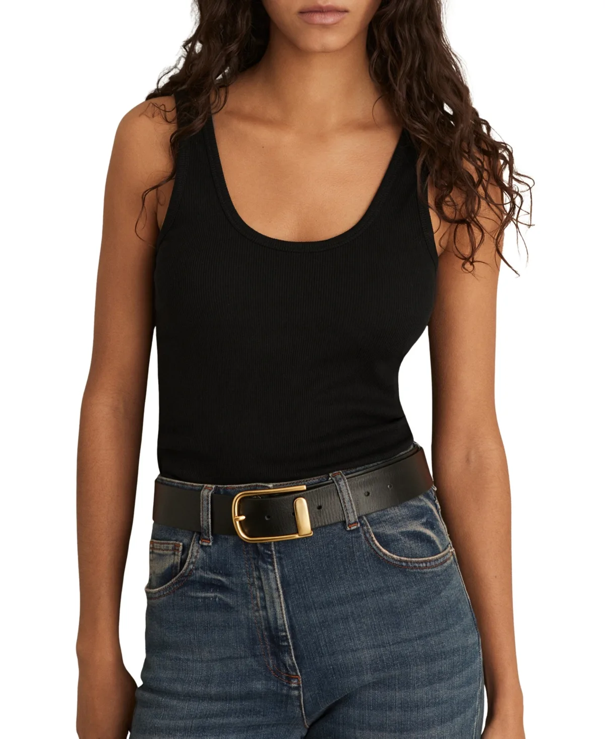 Violet Ribbed Scoop-Neck Stretch Tank by Reiss