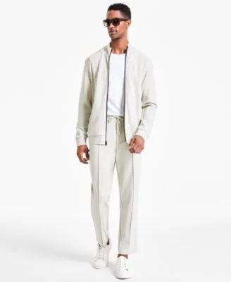 Alfatech Regular Fit Compact Textured Ponte Knit Jacket Pants by Alfani