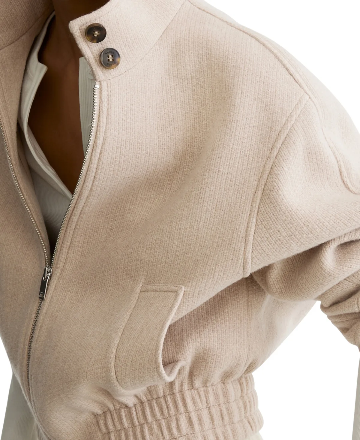 Elodie Wool Bomber Coat by Reiss