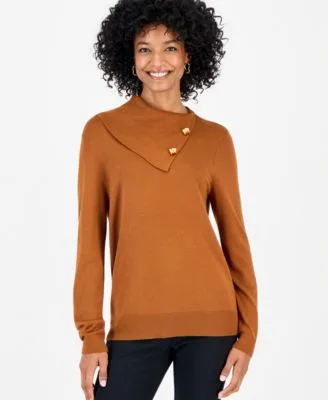 Long Sleeve Cowl Neck Sweater by JM Collection
