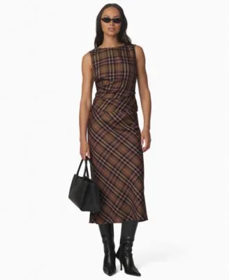 The Meg Plaid Sleeveless Top the Ines Plaid Midi Skirt by Joe's Jeans