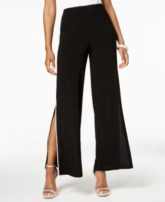 Sequined Wide Leg Pants by Msk
