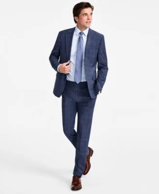Slim Fit Wool Blend Plaid Suit Separates by Calvin Klein