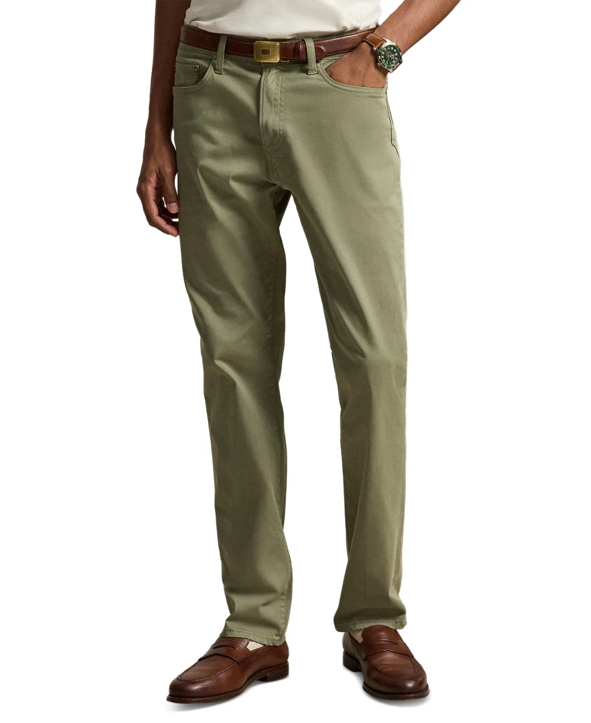Varick Slim Straight Stretch Sateen Pants by Polo Ralph Lauren