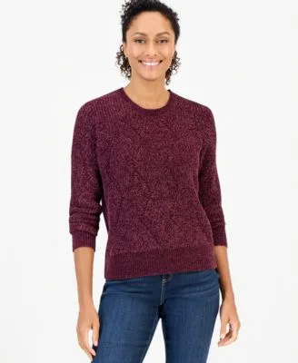 Chenille Textured Stitch Crewneck Sweater by Style & Co