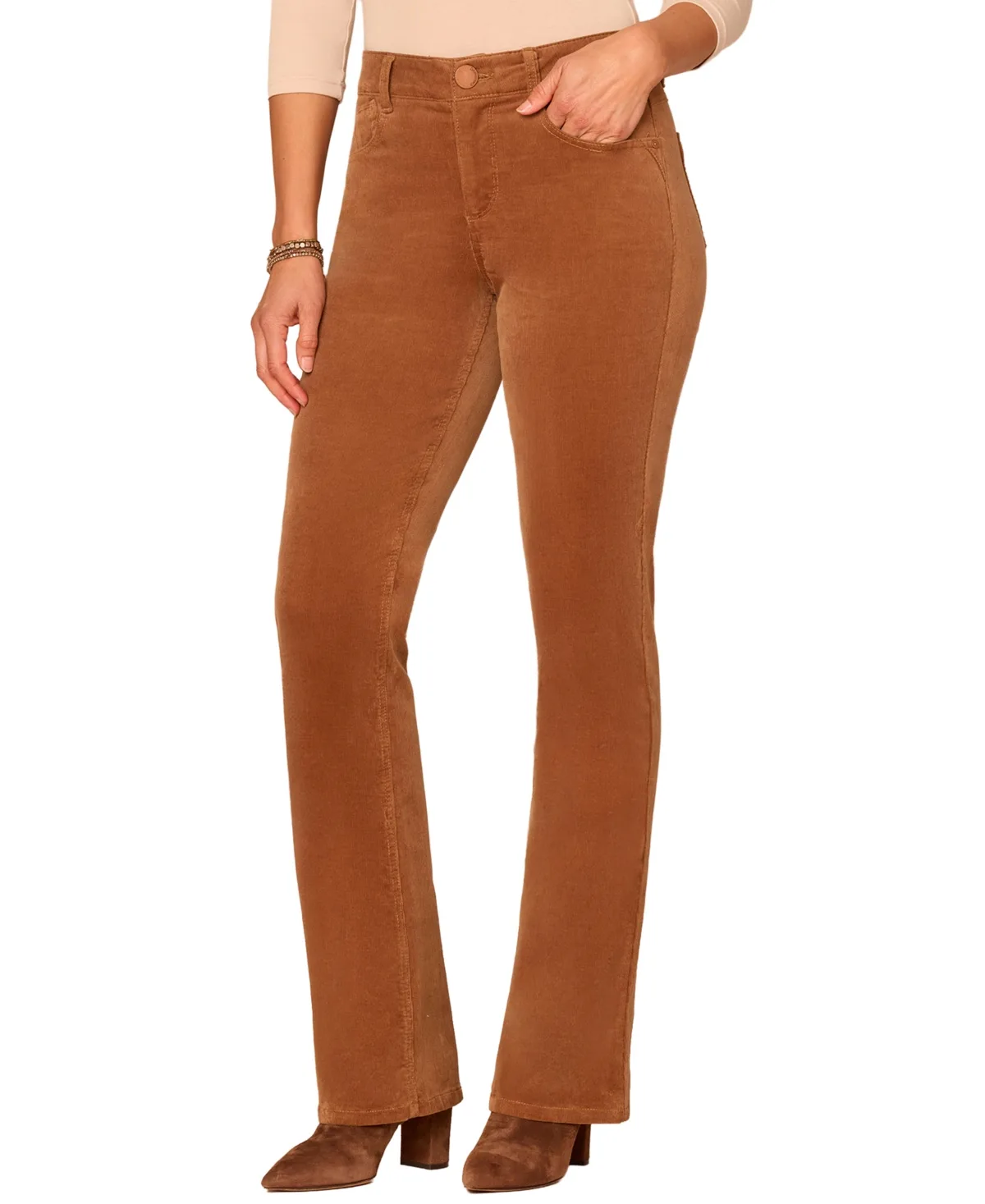 Itty Bitty Boot Corduroy High-Waist Bootcut Pants by Democracy