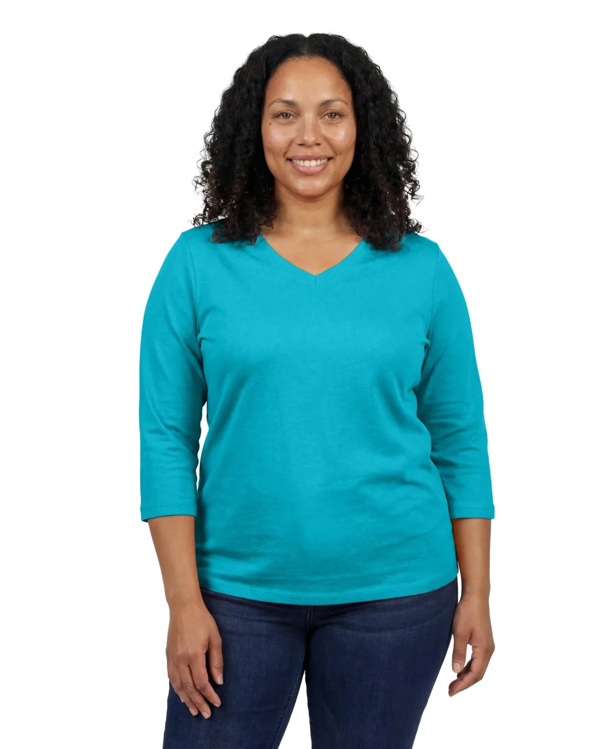 Perfect Three-Quarter Sleeve V-Neck Tee