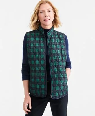 Quilted Plaid Puffer Vest by Style & Co