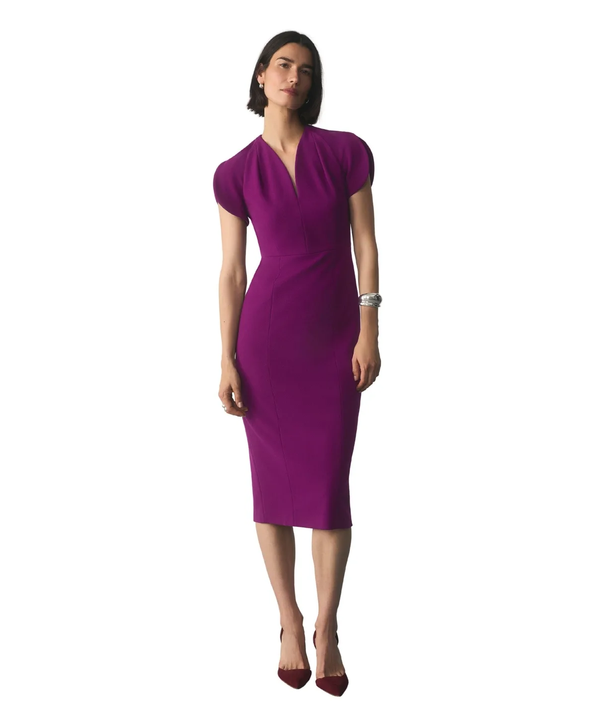 Paola Sculpt Stretch Crepe Dress by The Fold