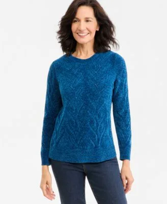 Chenille Cable Knit Crewneck Sweater by Style & Co