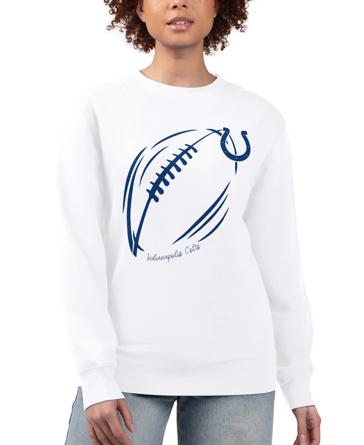 G-Iii 4Her by Carl Banks Indianapolis Colts Dropped Shoulder Fleece Pullover Sweatshirt by G-III