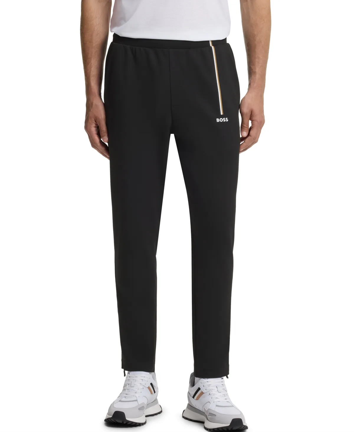 Spin Long Stretch Regular-Fit Gabardine Track Pants by Hugo Boss