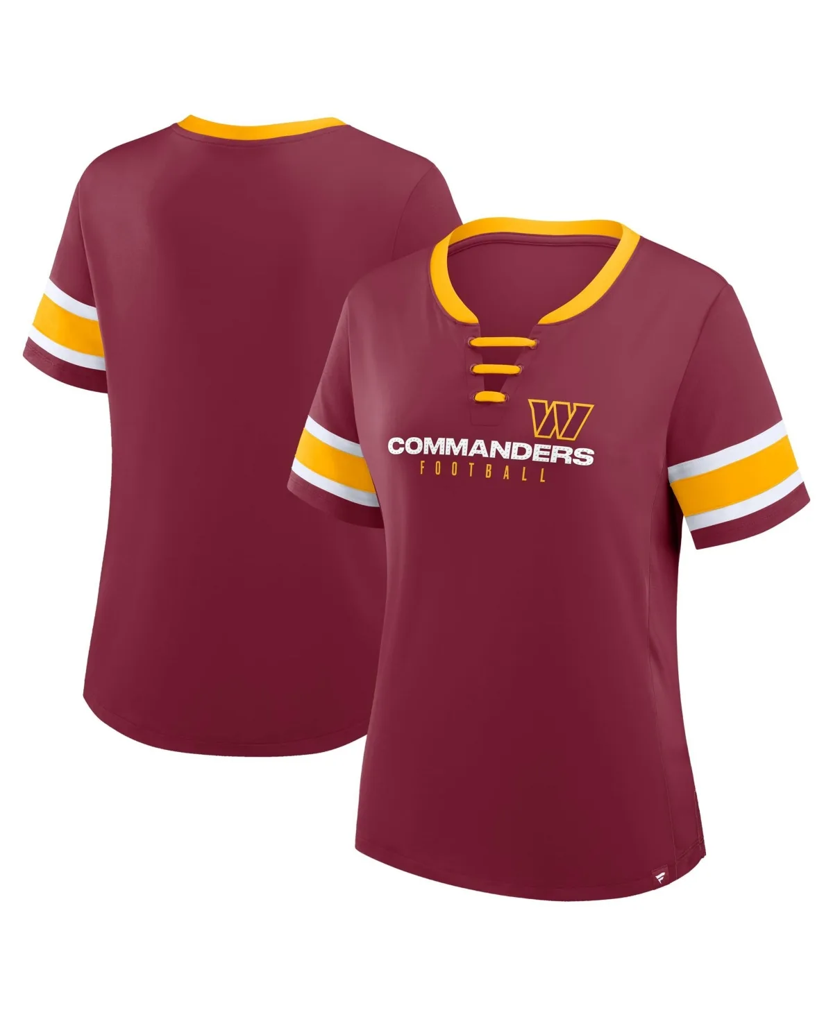 Washington Commanders Redzone Draw Play Athena Lace-Up T-Shirt by Fanatics