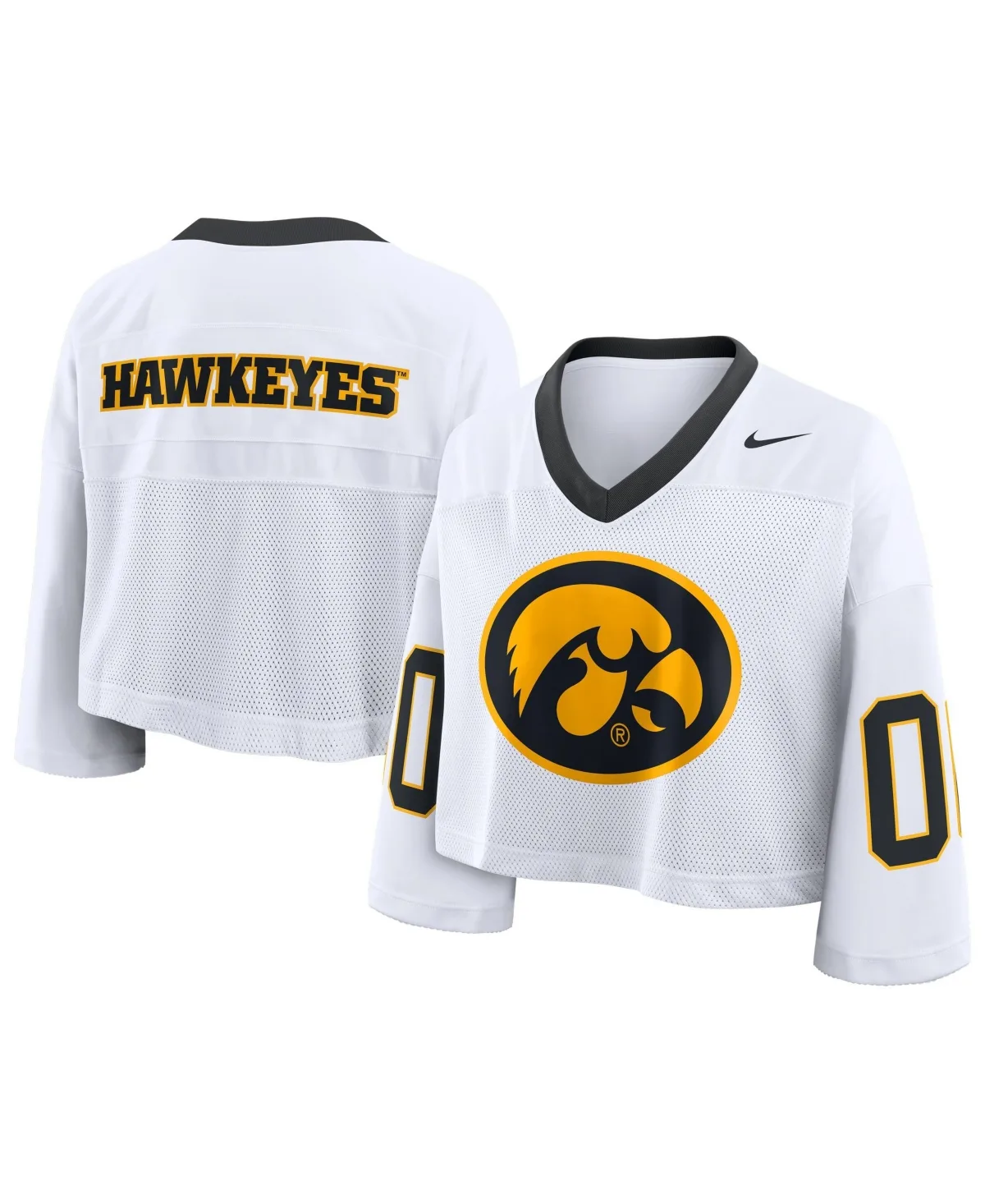 Iowa Hawkeyes Oversized Cropped V-Neck Jersey