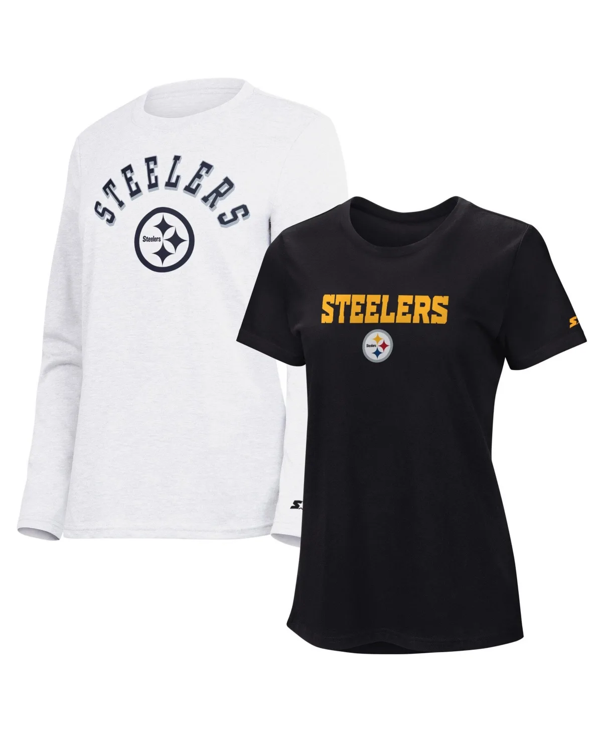Pittsburgh Steelers Crew Neck Short-Sleeve and Long-Sleeve T-Shirt, 2-Piece Set by Starter