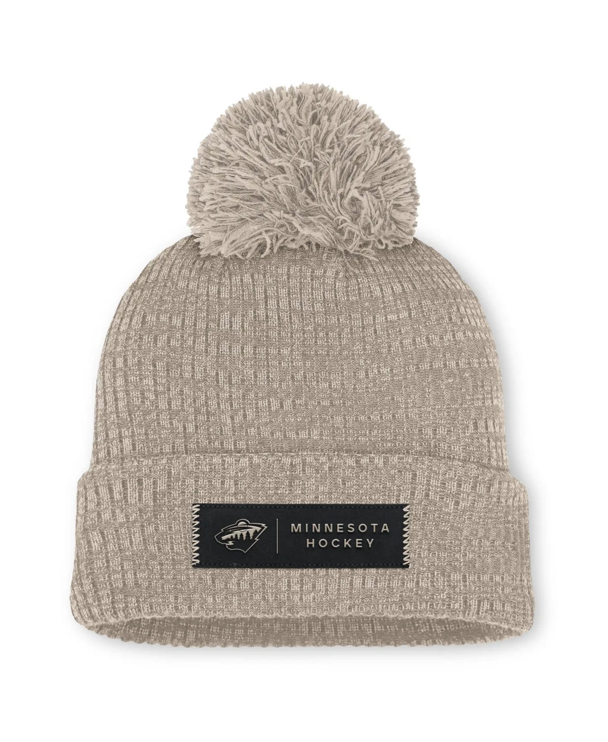 Minnesota Wild Authentic Pro Road Cuffed Knit Hat with Pom by Fanatics