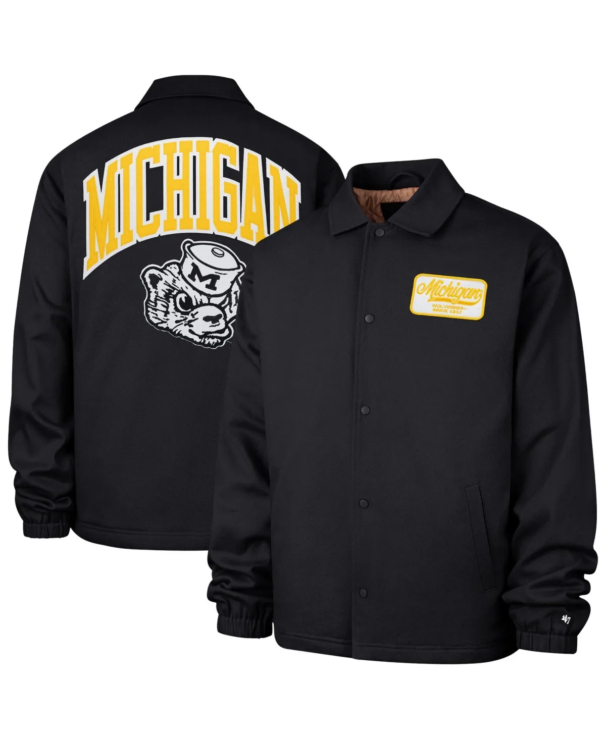Michigan Wolverines Retread Full-Snap Coaches Jacket by 47 Brand