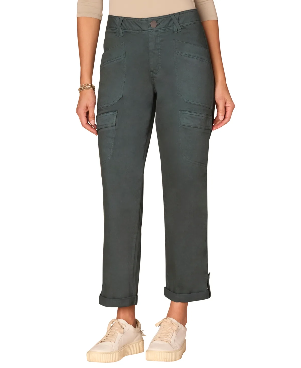 Ab Solution High-Rise Roll-Cuff Utility Pants by Democracy