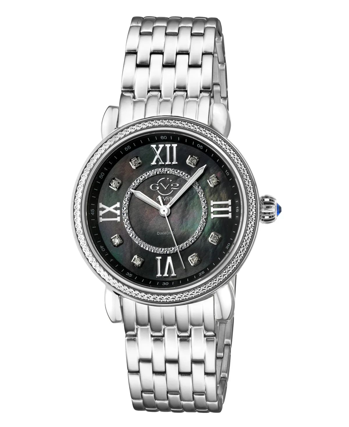 Marsala Swiss Quartz Silver-Tone Stainless Steel Watch 37mm by Gv2 by Gevril