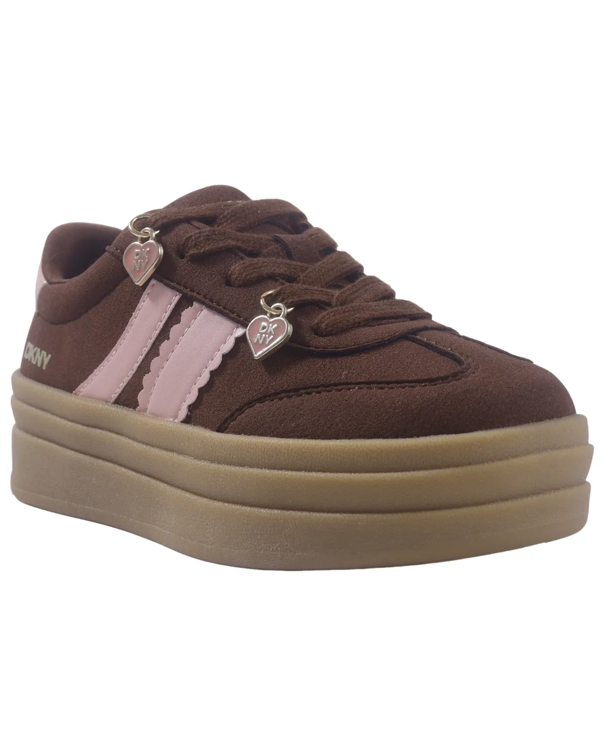 Tri Geselle Platform Heart Charm Lace-Up Sneakers by DKNY